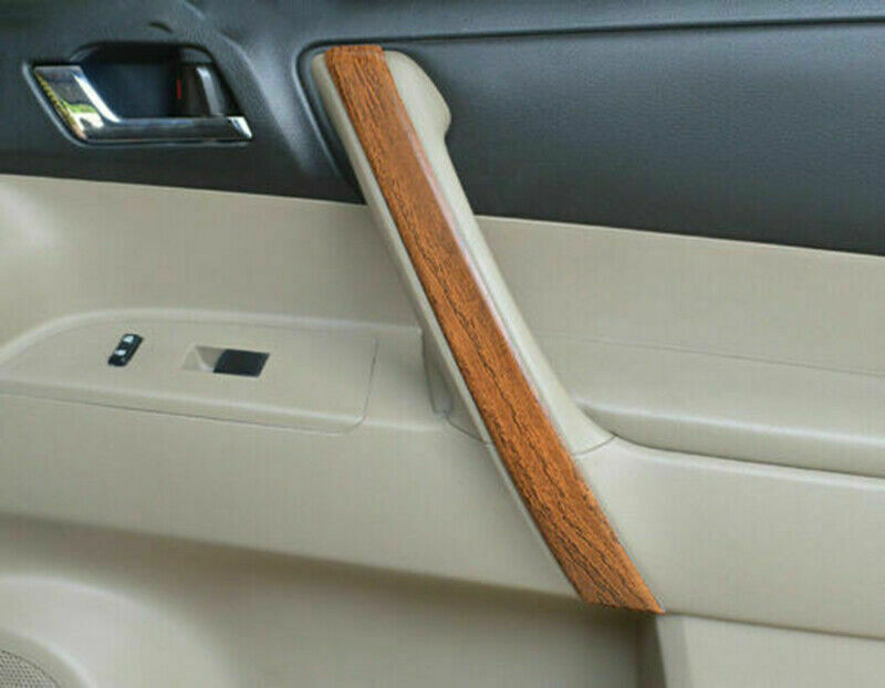 for Toyota Highlander 2008-2013 Wood Grain Inner Door Handle Armrest Cover Trim