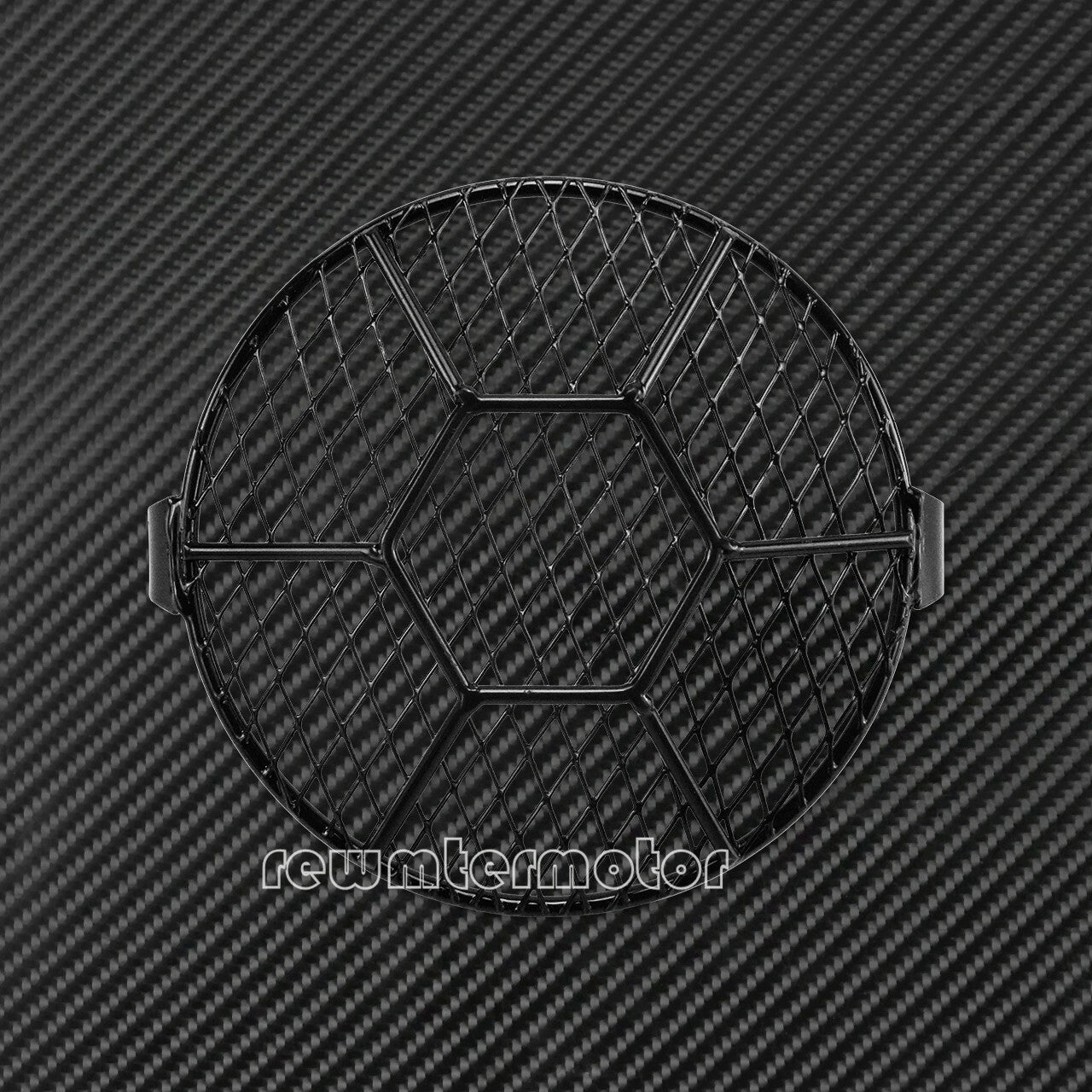 6.5 Motorcycle Universal Black Headlight Stripe Grill Mesh Lattice Grid Cover
