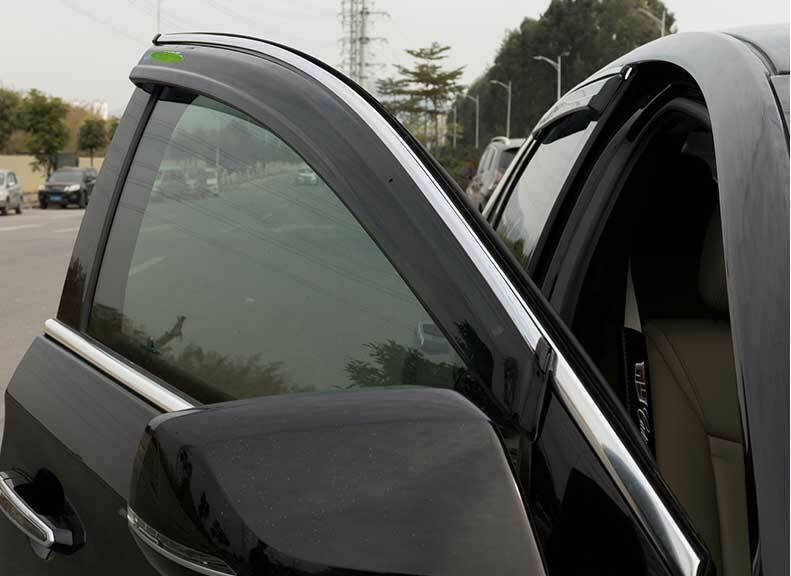 for Cadillac XTS 2013-2020 Acrylic Black Window Visor Shades Sun Rain Guard Trim