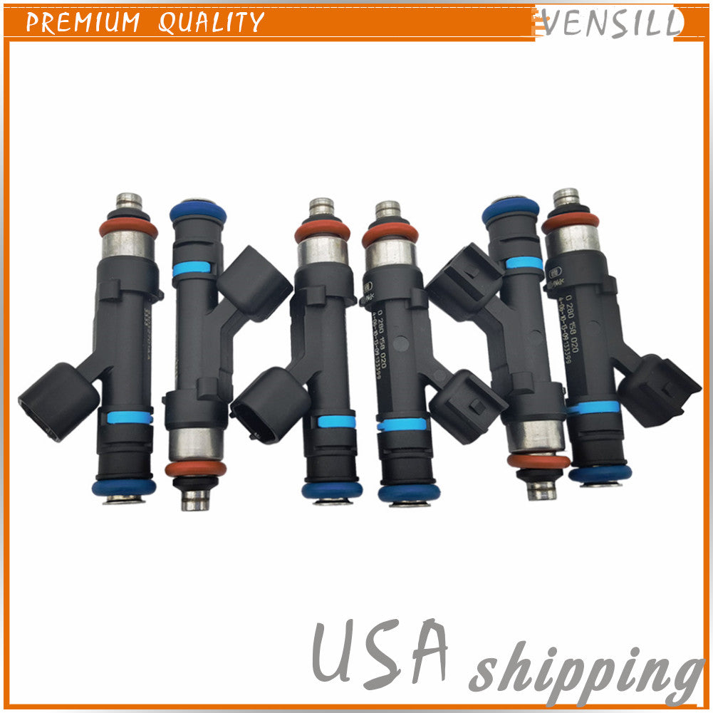 6X Fuel Injectors 0280158020 for Dodge Durango Dakota for Jeep Grand Cherokee 3.7L