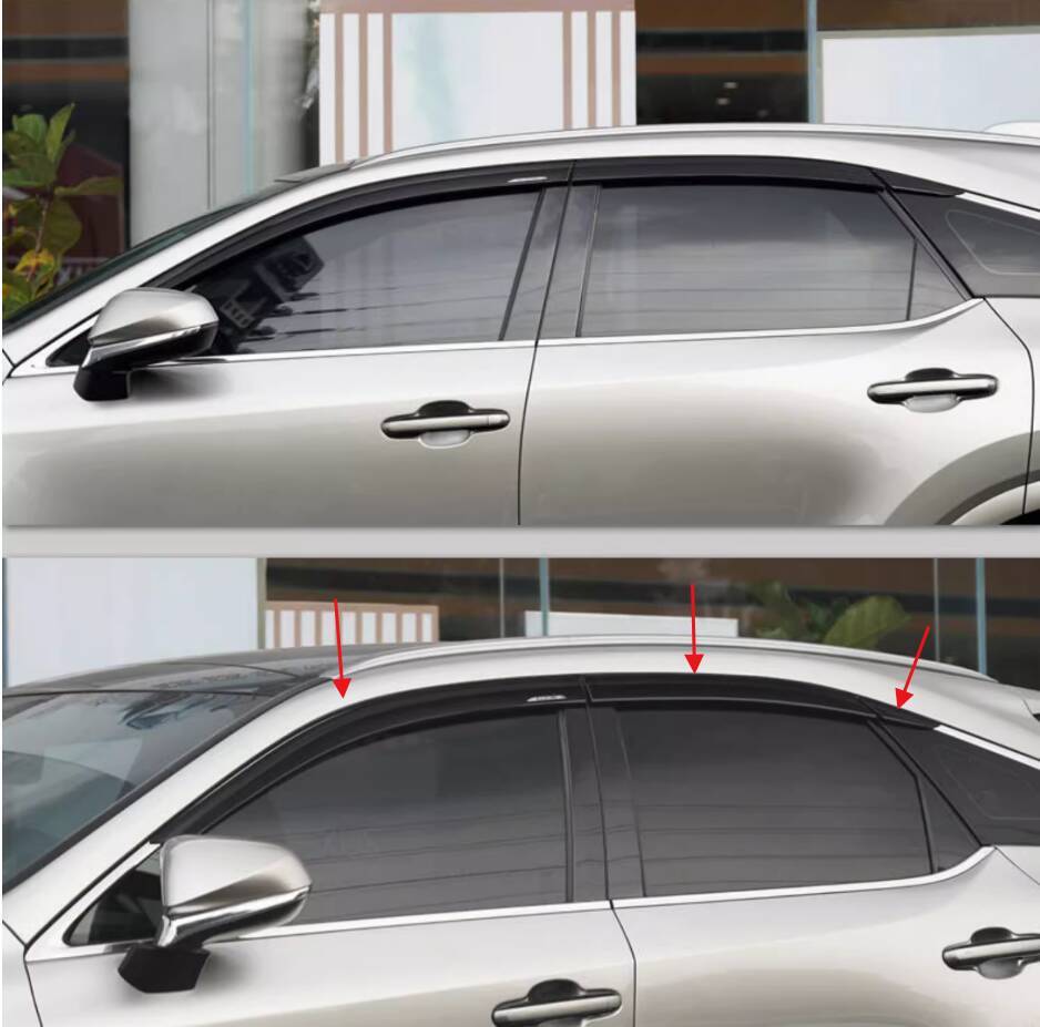 for Lexus RX 350 2023-2024 Black ABS Window Visor Vent Shades Sun Rain Guard 6x
