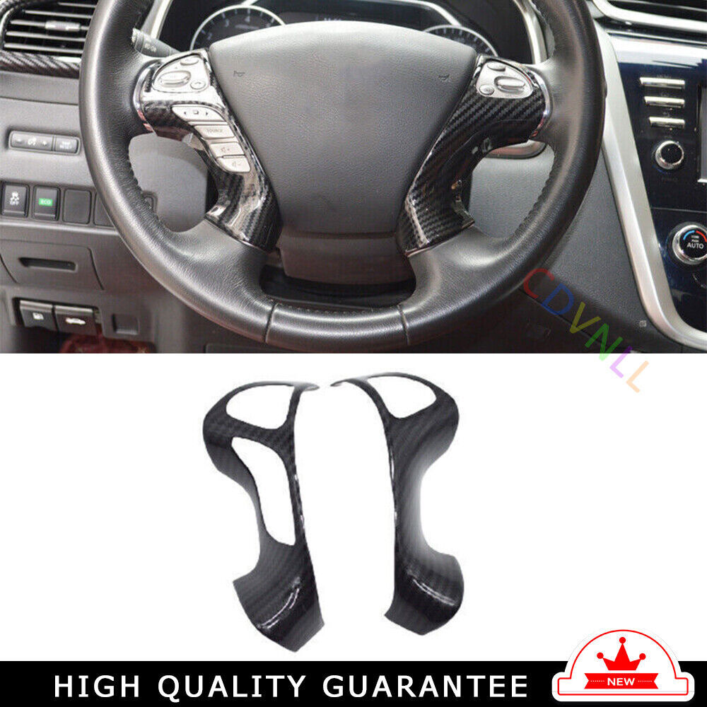 Inner Steering Wheel Button Frame Trim for Nissan Murano 2015-2021 Carbon Fiber