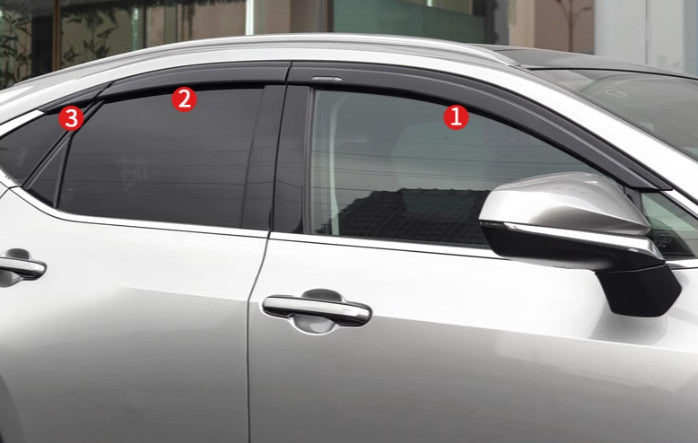 for Lexus NX250 350H 450h 22-24 Window Visor Vent Shades Sun Rain Guard Black 6x