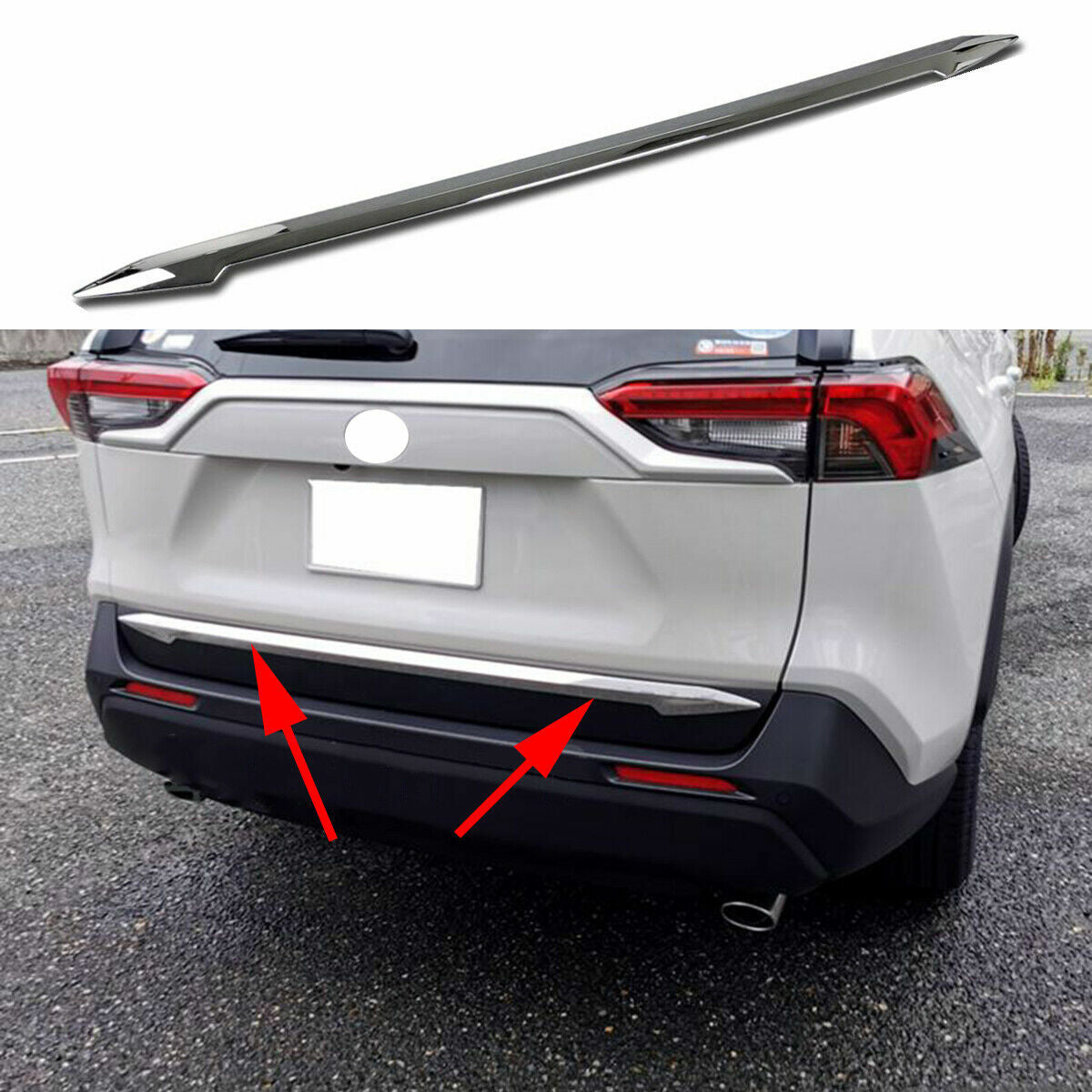Chrome Rear Door Guard Tailgate Cover Trim for Toyota RAV4 2019-2022 Accessory