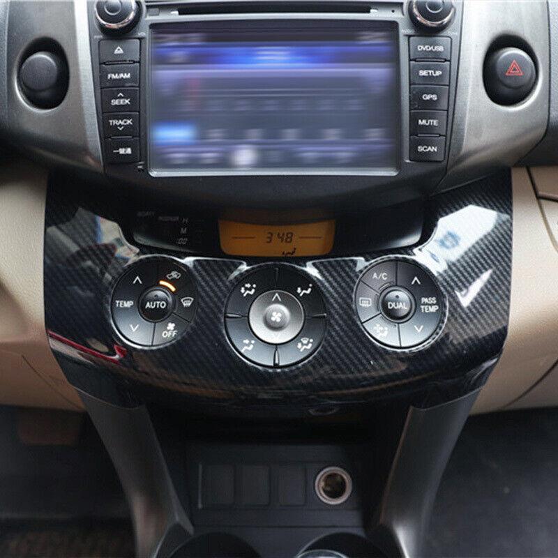 Fit for Toyota RAV4 06-2012 Carbon Fiber Console AC Button Control Frame Trim 1