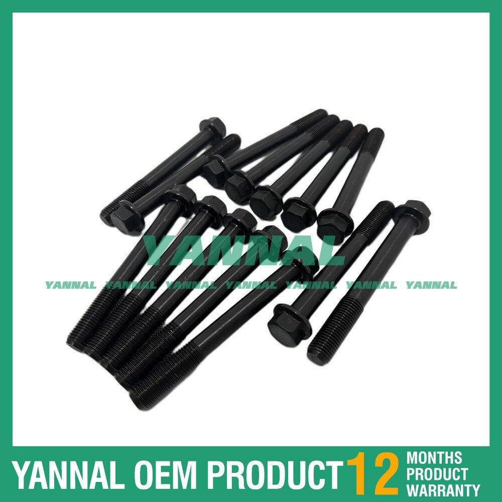 14X D1703 Cylinder Head Bolt Kit for Kubota GL33 STA-35 L3430 L3300 Tractors