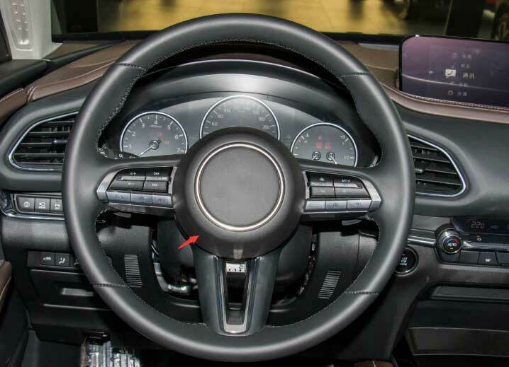 1P for Mazda CX-30 2020-2024 Carbon Fiber Steering Wheel Horn Button Trim Cover
