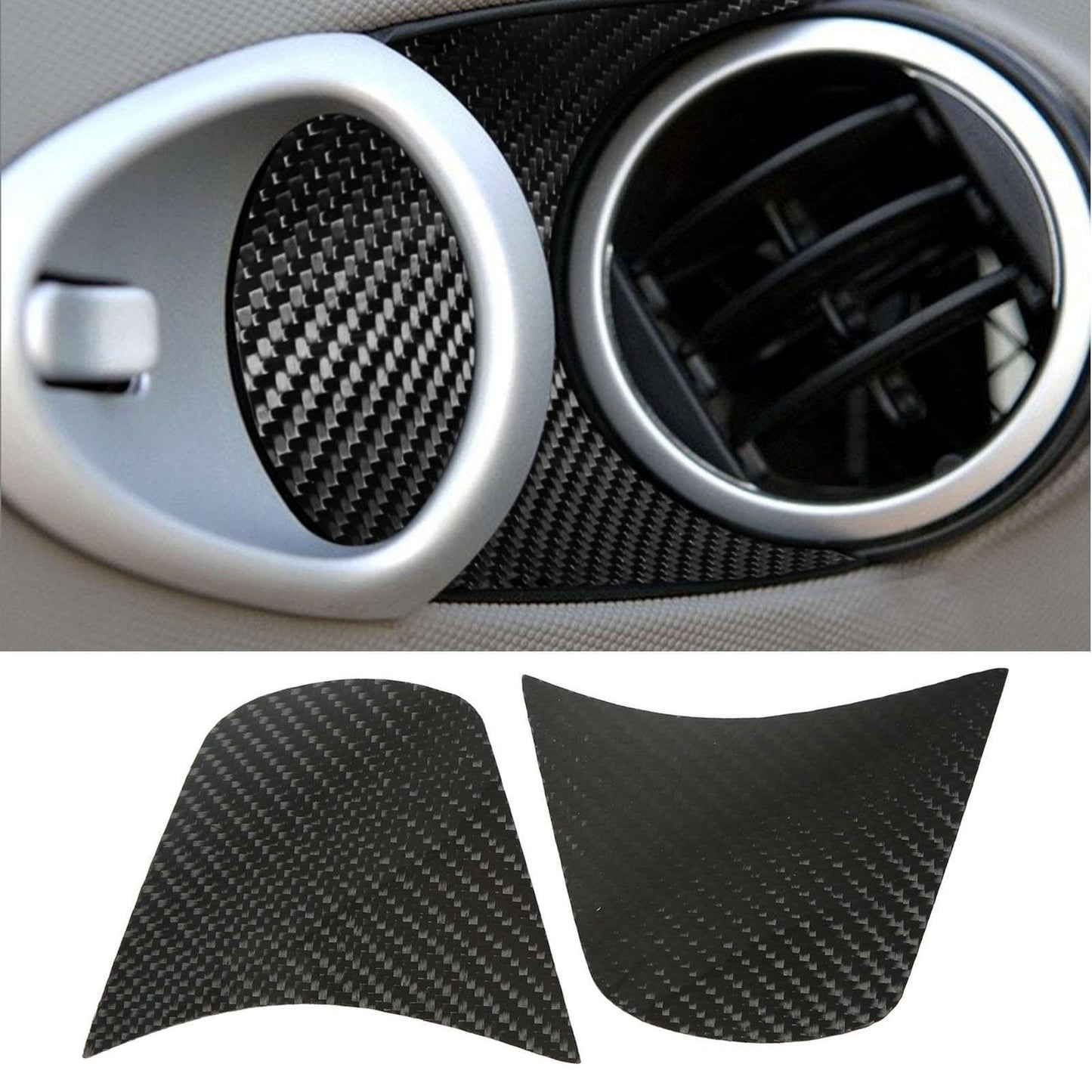 2pcs Interior Door Handle Bowl Cover Left Right Carbon Fiber Inner Door