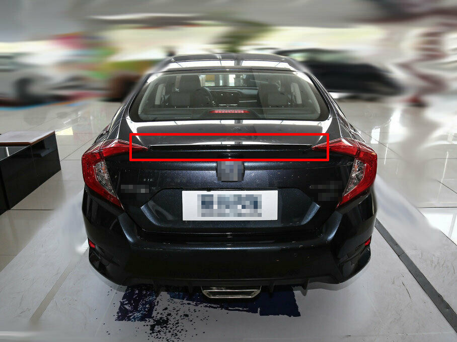 For 2016-2021 for Honda for Civic 10th Black Rear Trunk Spoiler Aircraft Wing Flap Cover