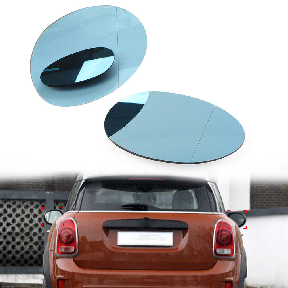 2x Rear View Heated Mirror Glass Blue for Mini F54 F55 F56 F57 F60 51167366039