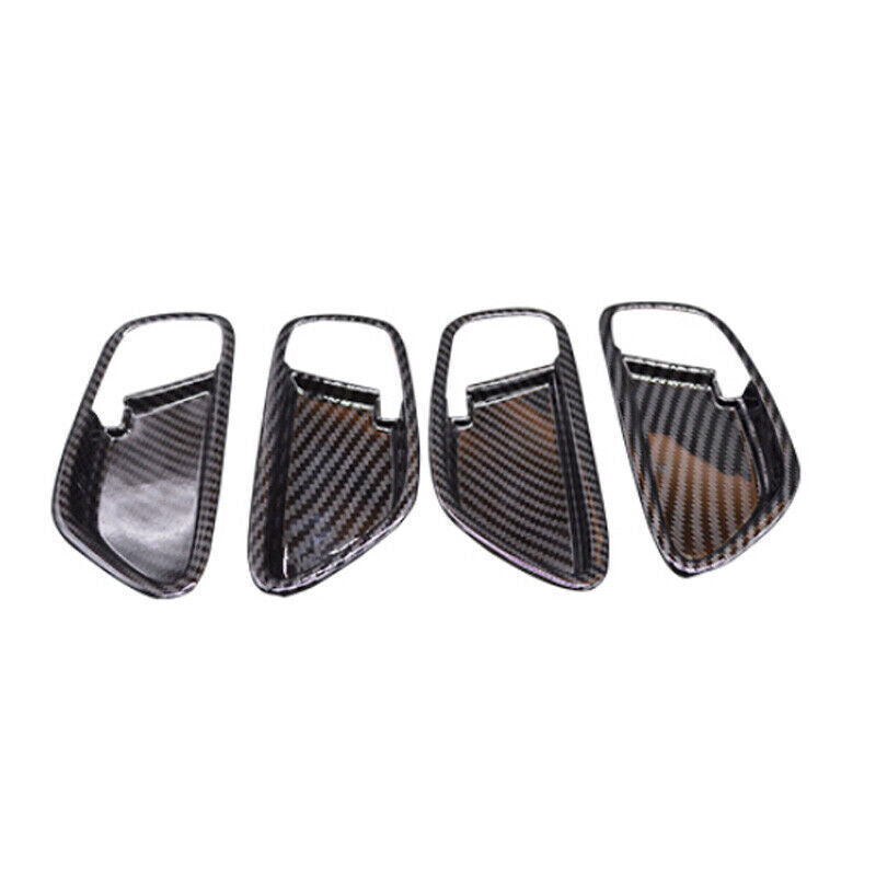 Inner Door Bowl Sticker Cover Trim 4PCS for Kia K3 2017-2018 Black Carbon Fiber