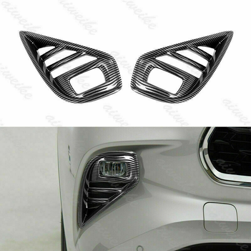 for Toyota Highlander 2020-2023 Carbon Fiber Front Bumper Fog Light Cover Trims