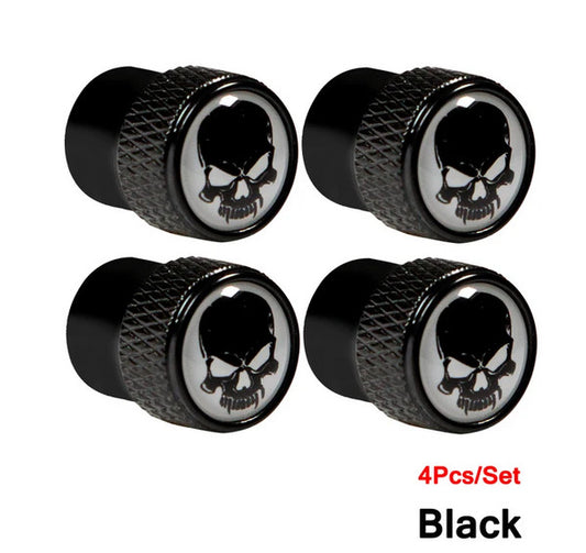 4-piece car tire valve cover rod air dust cover black punishment skull for Honda for Suzuki