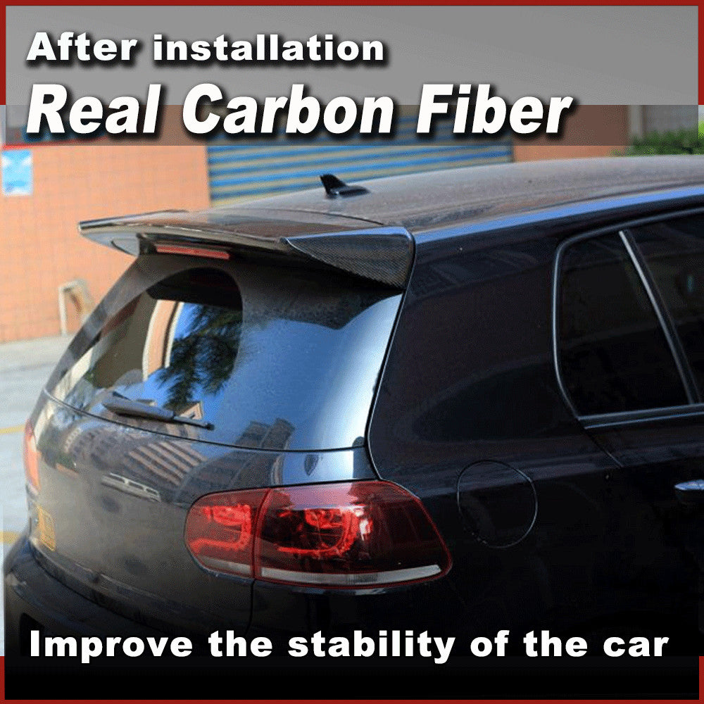 Fit for VW for GOLF 6 MK6 VI GTI R20 2010-15 REAL Carbon Rear Roof Spoiler Top Wing