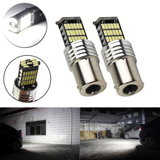 2PCS P-21W 1156 BA15S LED Bulb Car Turn Signal Reverse Brake Light White 12V DC