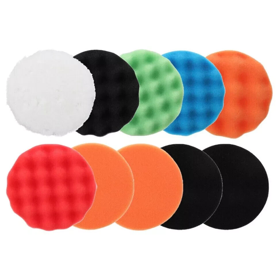 12-Piece 6-inch Car Polishing Pad Polishing Sponge Cushion Set Waxing Foam Polishing Machine Kit