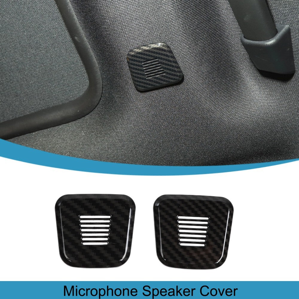 Carbon Fiber Roof Microphone Speaker Cover Trim for Dodge for Challenger 2015-2023
