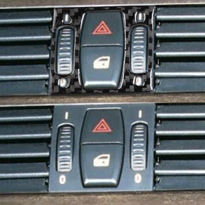 Carbon fiber warning light button cover suitable for BMW 6 Series E63 E64 2004-2010