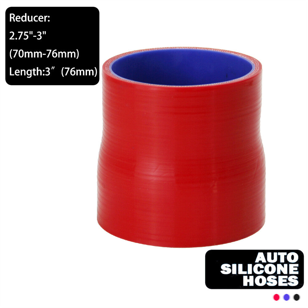 2.75 to 3 70mm-76mm Silicone Reducer Coupler Turbo Hose For Air Water Tank Red