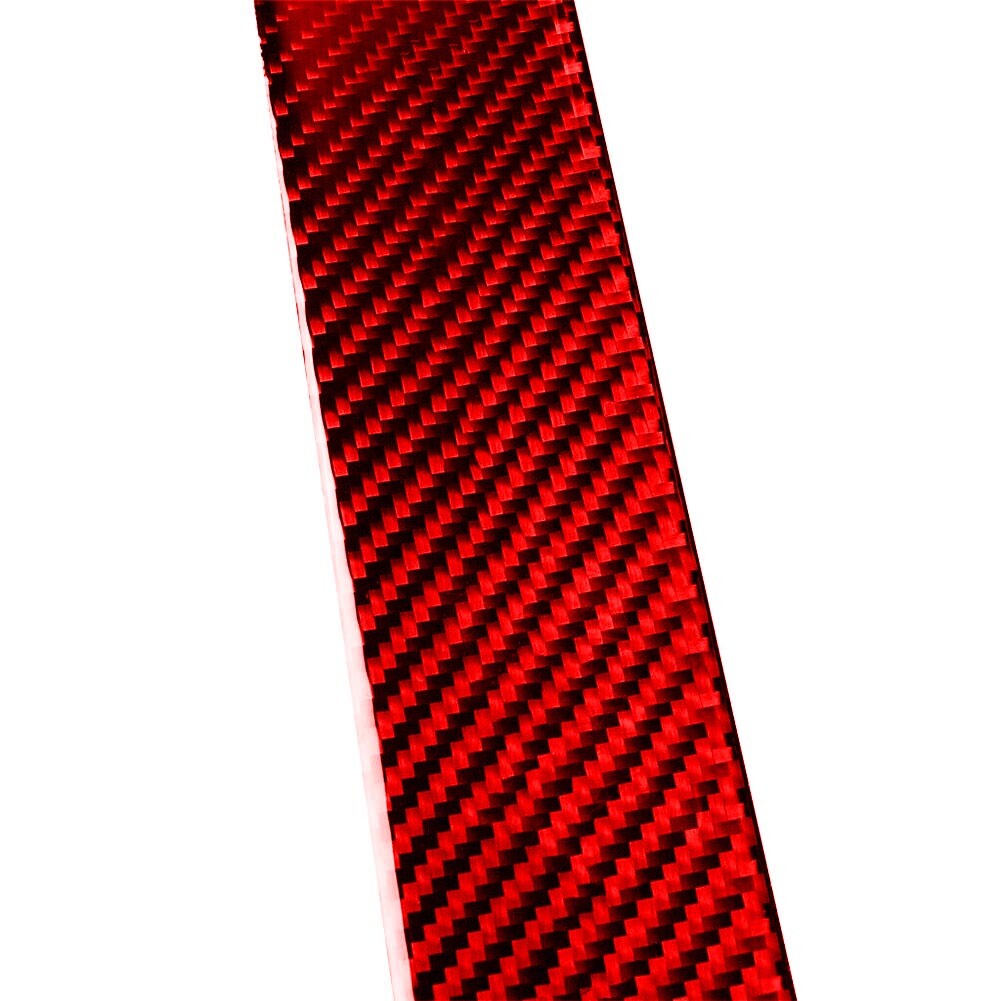 Red Carbon Fiber Front Door Sill Panel Cover Trim for Tesla Model 3/Y 2017-2022