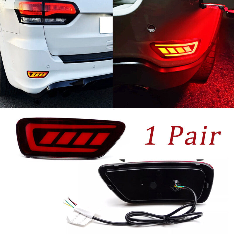 2X for Jeep WK2 Grand Cherokee Red LED Rear Bumper Reflector Lights