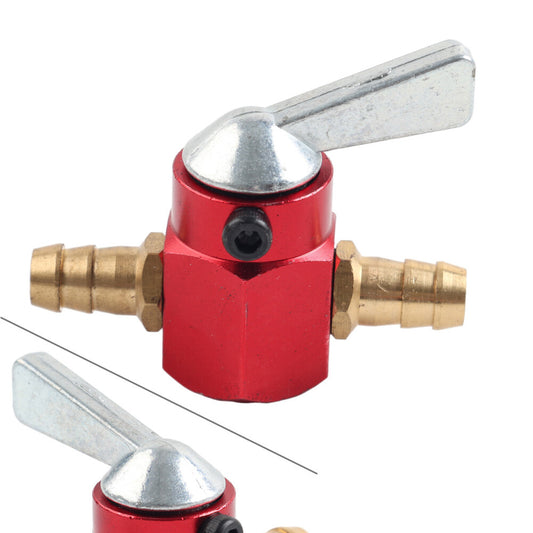 Motorcycle Inline Petrol On-Off Fuel Tap Gas Petrol Valve Petcock 8mm Red