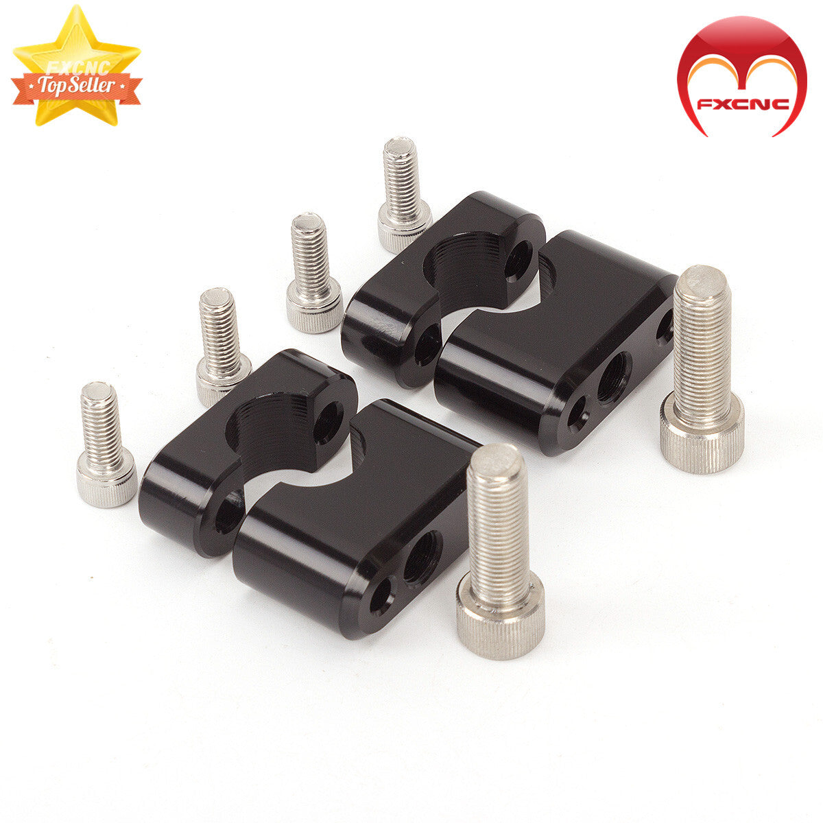 22mm Black CNC Handle Fat Rod Riser Mounting Clamp Adapter for Motorcycle Blanks