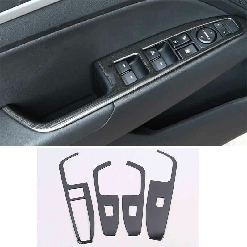 for Hyundai for Elantra 2017-2020 Black Window Lift Switch Button Panel Trim S.Steel