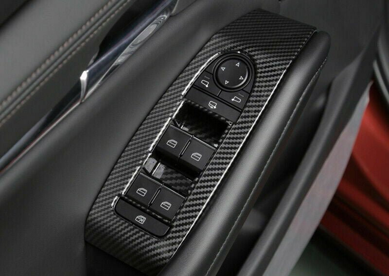 for Mazda 3 Axela 2019-2022 Carbon Fiber ABS Window Lift Panel Switch Cover Trim