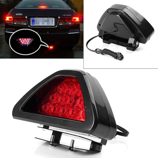 F1 Style Car 12V LED Stop Brake Taillight Strobe Flash Lamp Red Lens