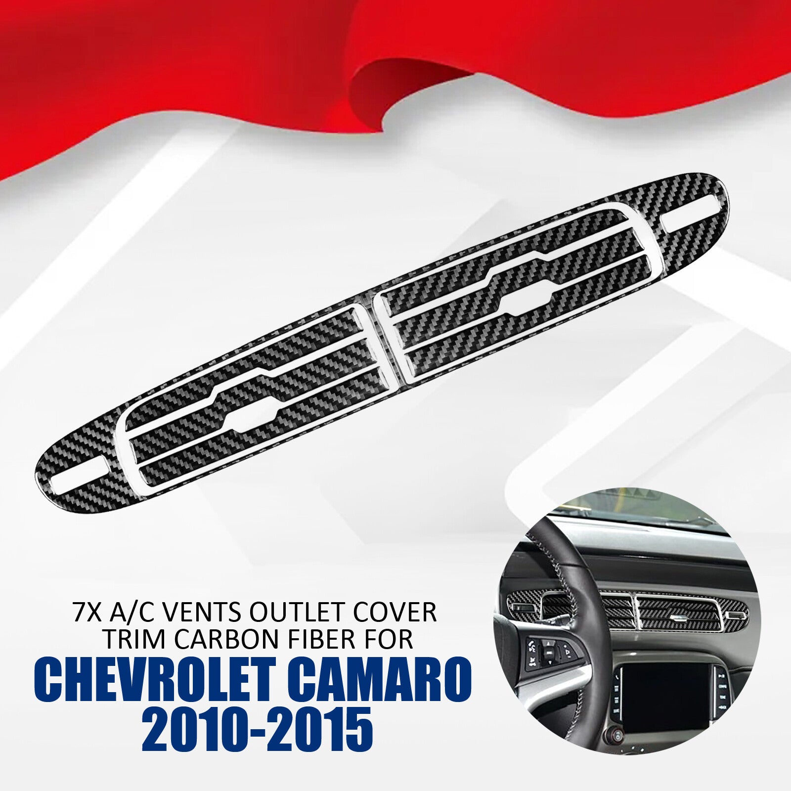 new 7x air conditioning vent socket cover with black plastic trim for Chevrolet Camaro 2010-2015.
