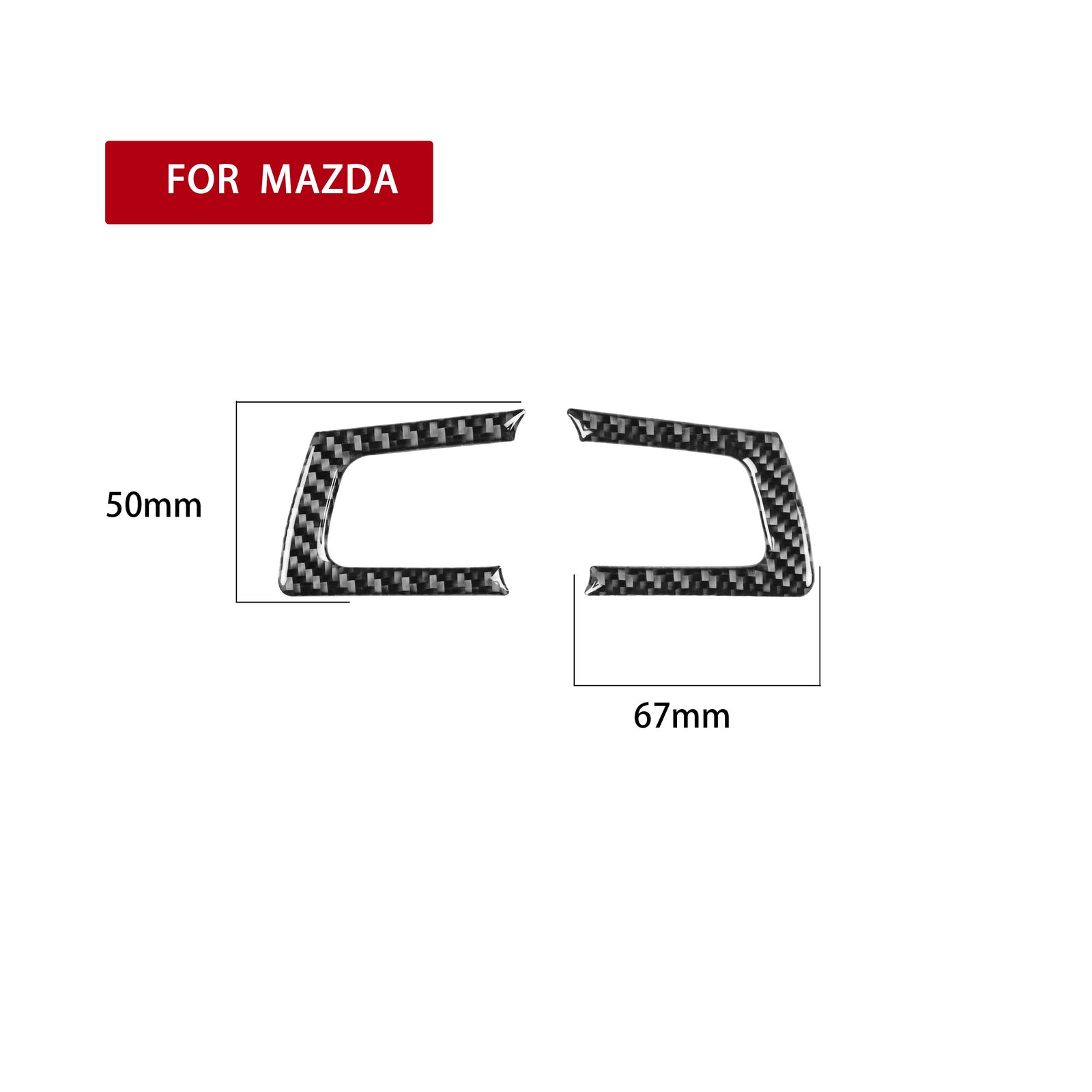 2PCS Carbon Fiber Steering Wheel Cover Fit for Mazda MX-5 Miata 2009-2015