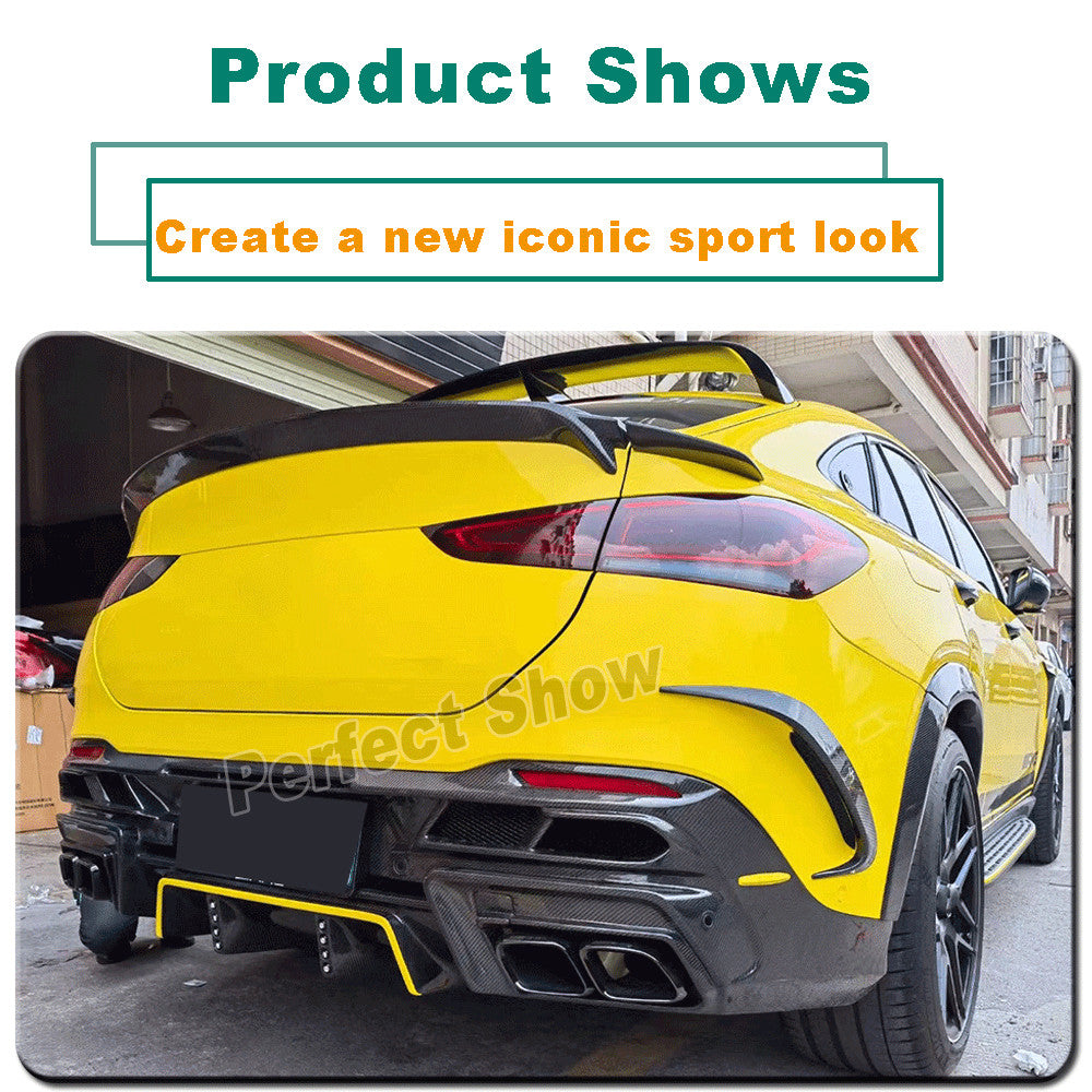 Fit for Benz C167 GLE450 GLE63 53 Coupe Carbon Fiber Rear Bumper Canard Fins