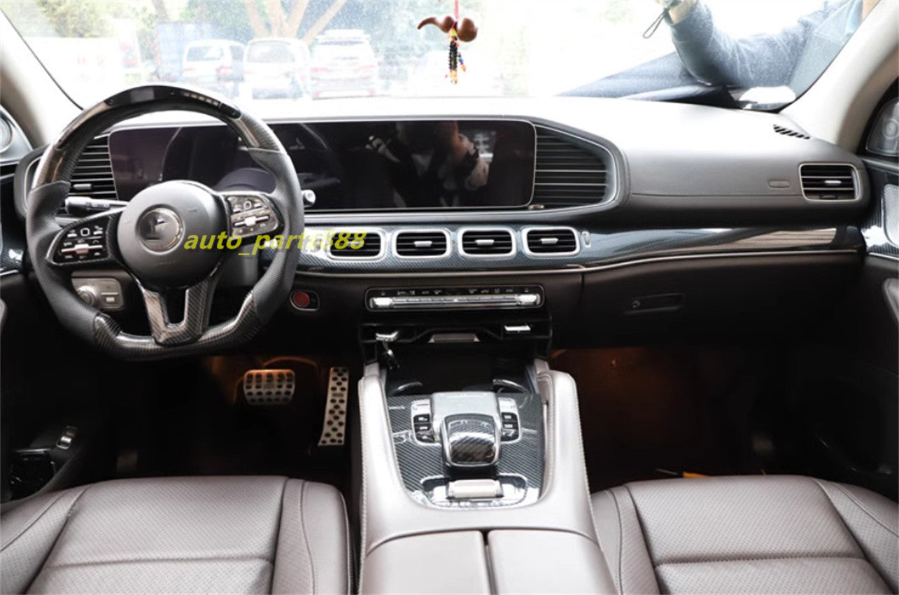 Carbon Fiber Style Full Interior Kit Cover Trim for Benz GLE W167 GLS X167 20-23