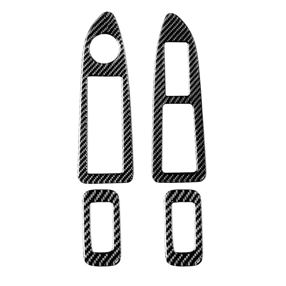 4Pcs Carbon Fiber Window Button Panel Trim Cover for Chrysler 300 2008-2010