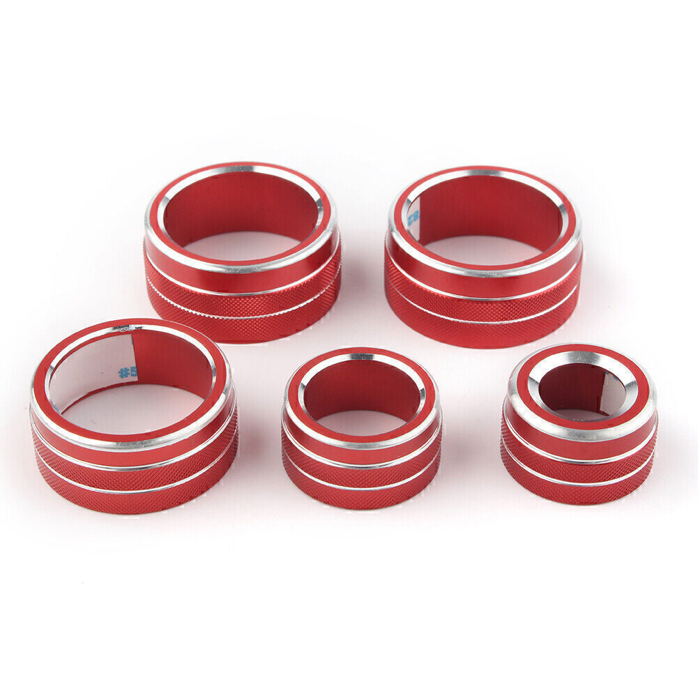 5pcs Air Conditioning Audio Buttons Switch Knob Covers for Toyota for Camry 2018 Red