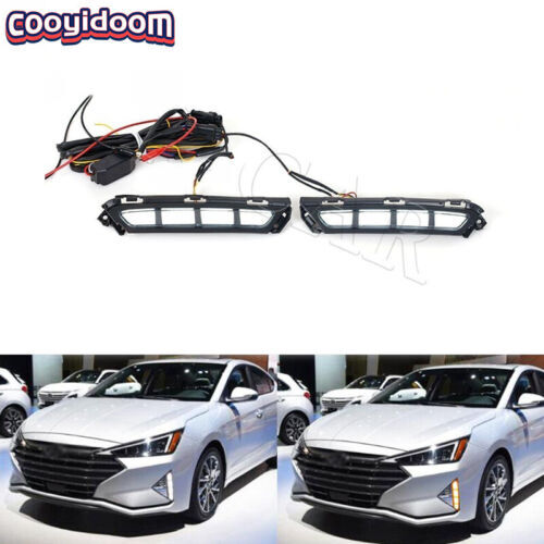 Suitable for 2019-2020 for Hyundai for Elantra LED Front Daytime Running Lights (DRL) and Fog Lights (LHRH)