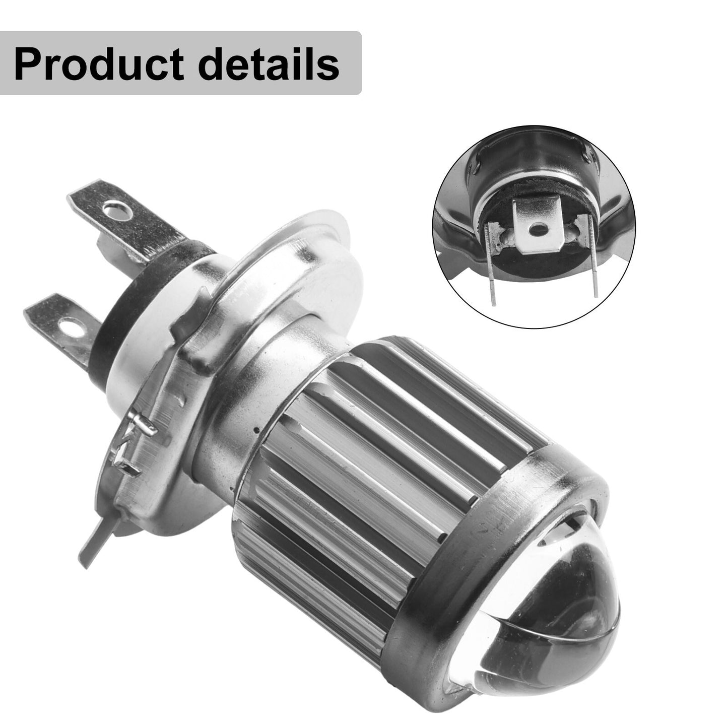 H4 DC 9-32V 12W Motorcycle Headlight Bulb LED Dual-Color High/Low Beam Fog Light