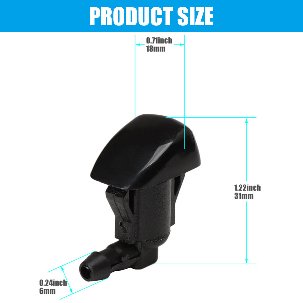 2x Windshield Wiper Spray Jet Washer Nozzle for Toyota for Sienna for Corolla Solara US