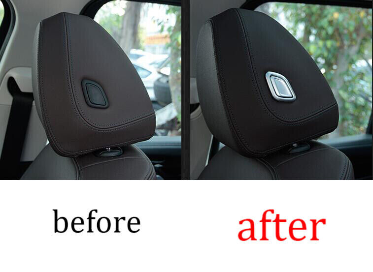 Silver Cover Trim ABS for Seat Headrest Button Ring for BMW X3 G01 X4 G02 2018-2021