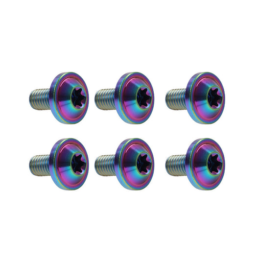6pcs Bolts Truss Torx Head Screws M5x15mm For Bike Motorcycle Rainbow