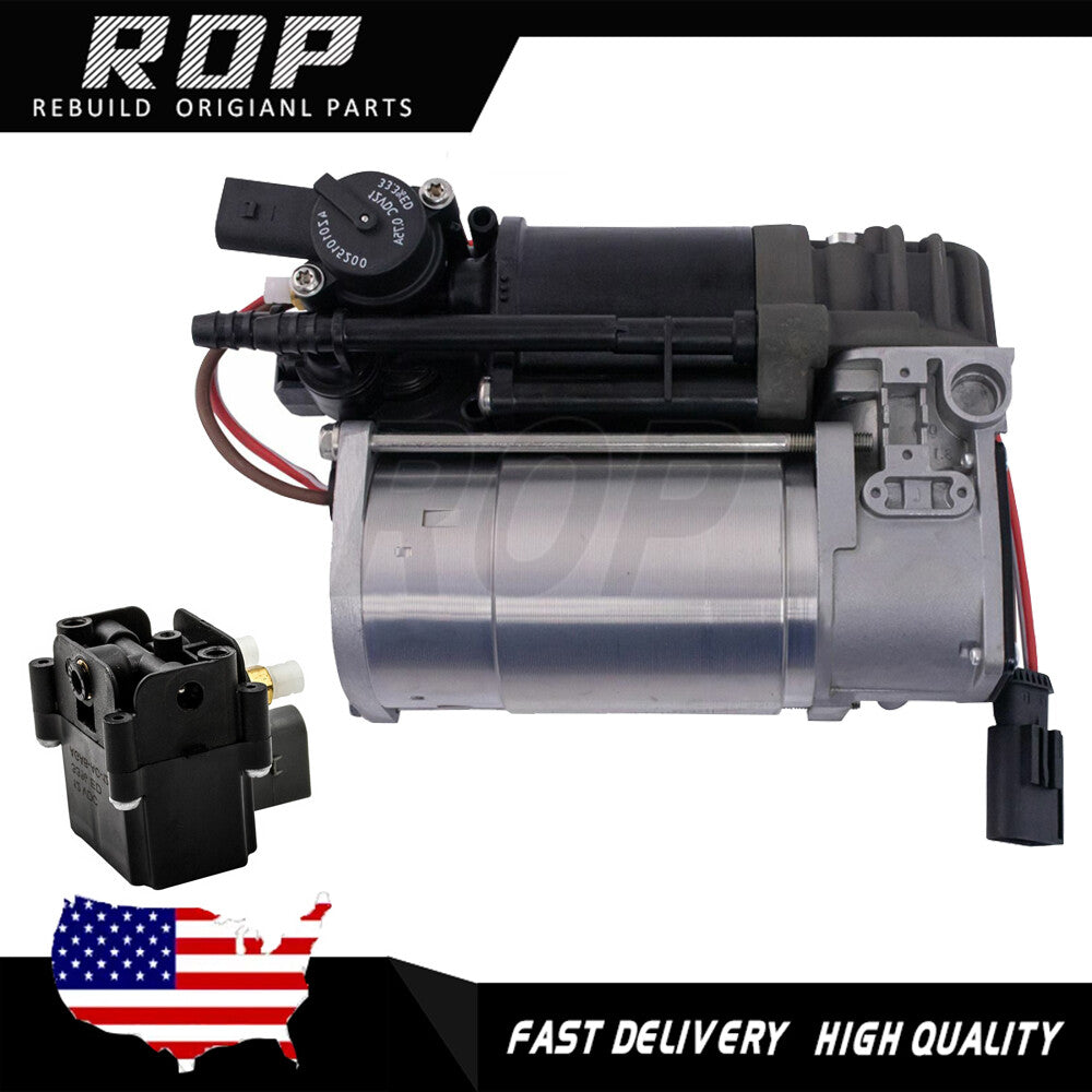 Air Suspension Compressor Pump+Valve Block Kit Set 2pc for BMW 7 Series F01 F02