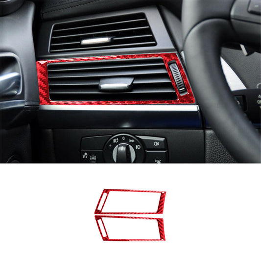Red Carbon Fiber Lower Vent Oullet Frame Cover for BMW X5 E70 X6 E71 2008-2013