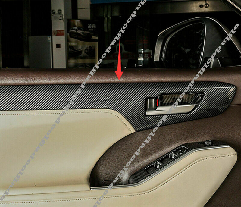 4X ABS Carbon Fiber Inner Door Bowl Molding Trim for Toyota Highlander 2020-2023