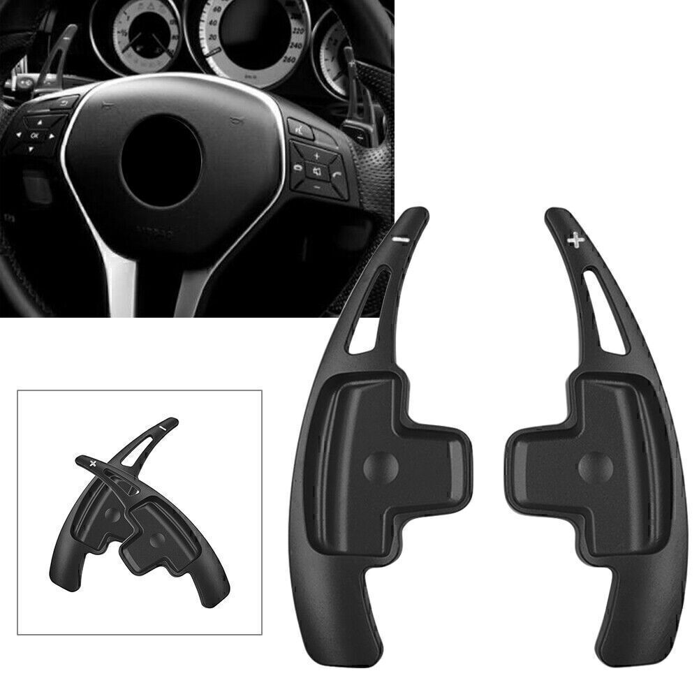 Steering Wheel Shifter Paddle Extension for Benz A B E R M GLK SLK Class Black