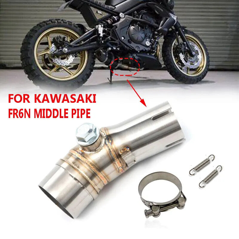 for Kawasaki ER6N/ 650 51mm Stainless Slip-On Exhaust Mid Pipe Fit Kit