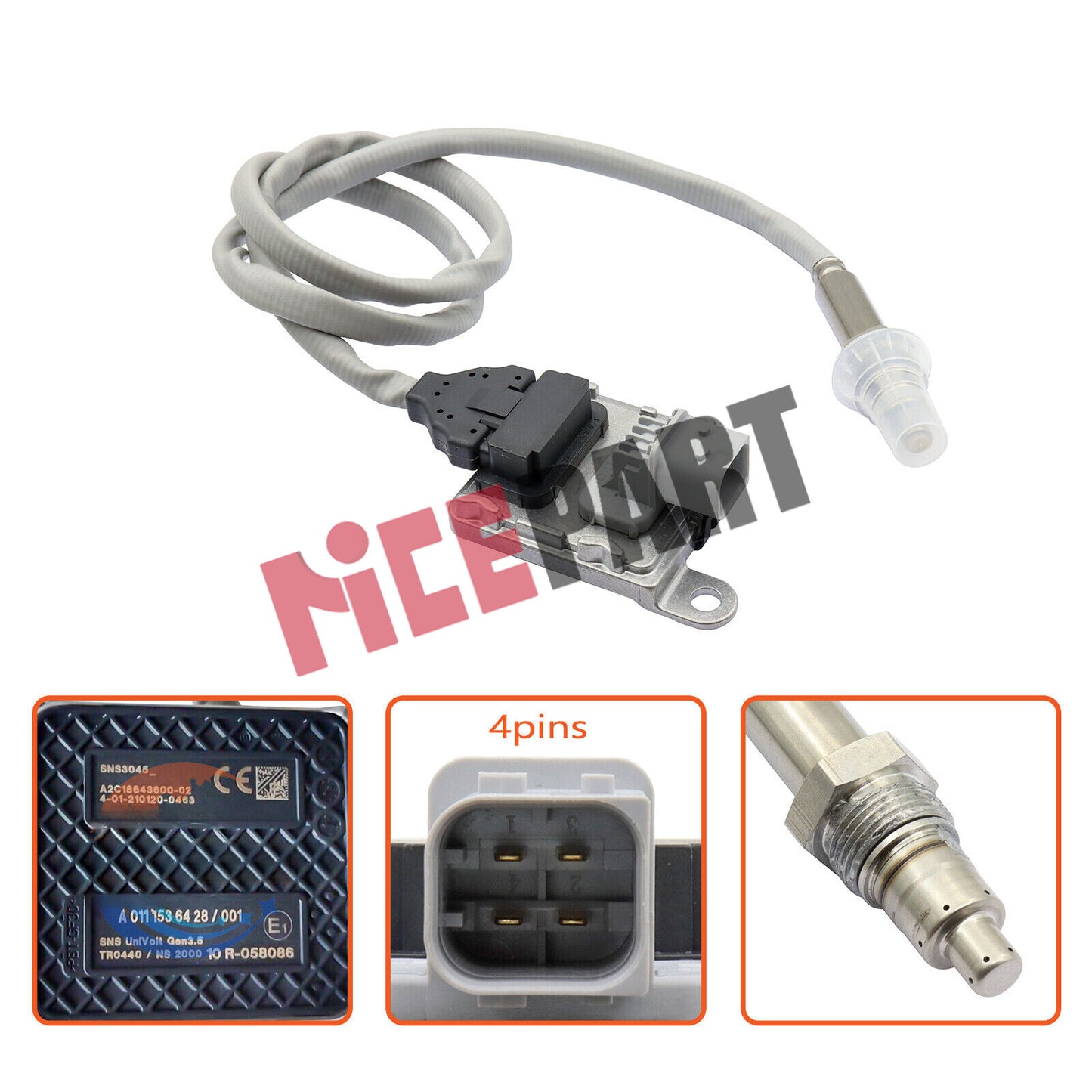 The new A0111536428 Nox sensor is compatible with for MERCEDES-BENZ A 011 153 64 28 A2C18643600