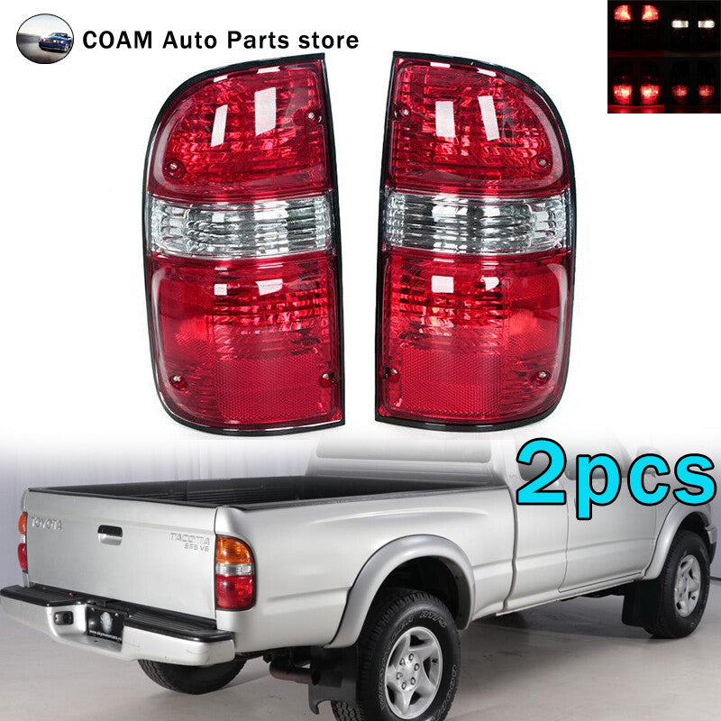 2-piece set of taillights, rear bumper brake lights, and bulbs suitable for Toyota Tacoma 2001-2004