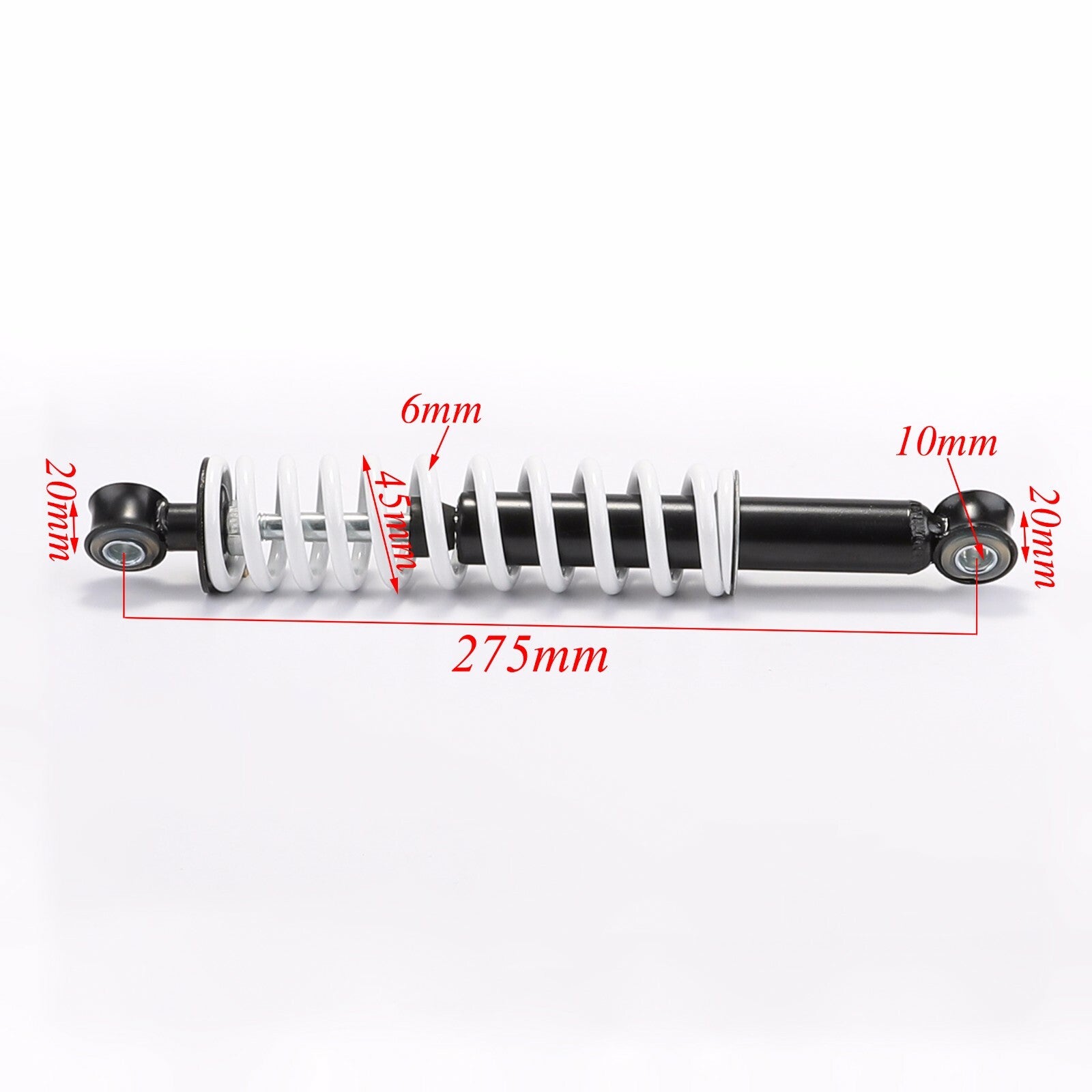 2 x 275mm 11-inch front shocks suitable for 50cc, 70cc, 90cc, 110cc, and 125cc all-terrain vehicles (4-way).