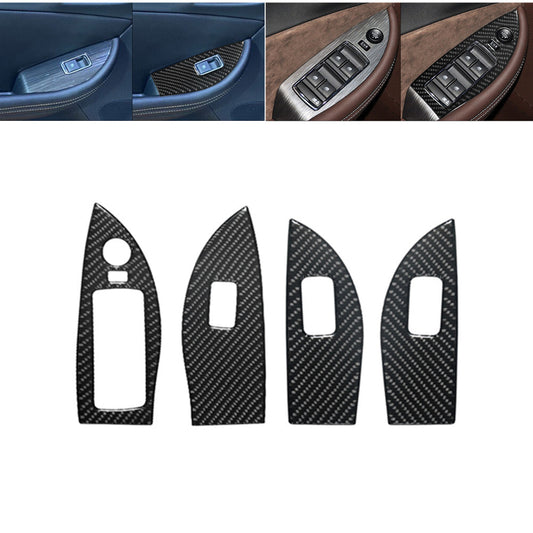 4Pcs Window Lift Panel Trim Interior Carbon Fiber for Chevy Impala 2014-2020